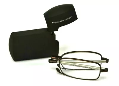 Foster Grant Vision Craft Folding Micro-Readers  Gideon  Brown +2.50 (NEW) • $19.99