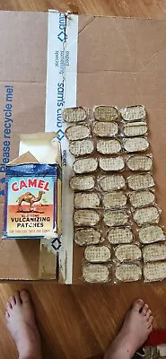 Vintage Antique Camel Vulcanizing Tire Patches Cardboard Box 30 Patches  • $20