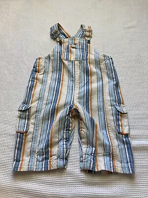 Baby Boy Marshall Fields Blue And Orange Stripe Overalls • $4