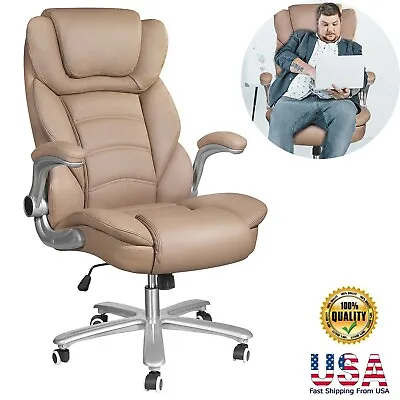 Overweight People Executive Office Chair Wide Seat Big High Back Leather  Chair • $183.99