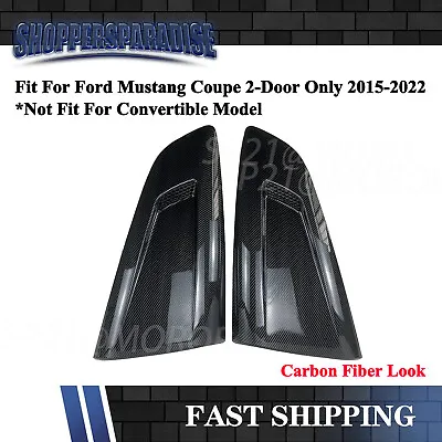 For Ford Mustang Coupe 2015+ Carbon Look Rear Side Window Quarter Louver Cover • $62.99