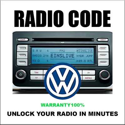 Radio Code Unlock Vw Rns510 Codes Rcd500 Rcd210 Decode Rns315 01 Fast Service • $7.99