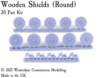 Wooden Shields (Round) Suits 28mm 32mm Warhammer Kings Of War Etc • £3.99