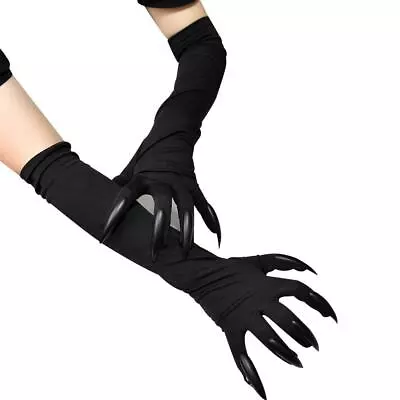 Halloween Claws Gloves Long Black Monster Paws Gloves With Scary Long Nails • $9.14