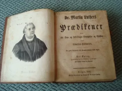 1858 Martin Luther's Sermons LEATHER Hard Cover • $44