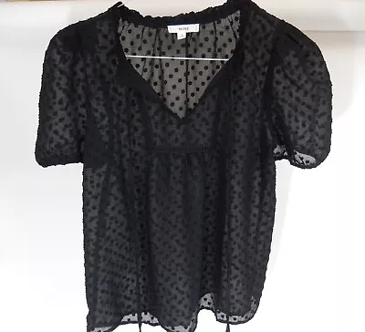 Mine Black Short Sleeve Sheer Top Size Small • $10