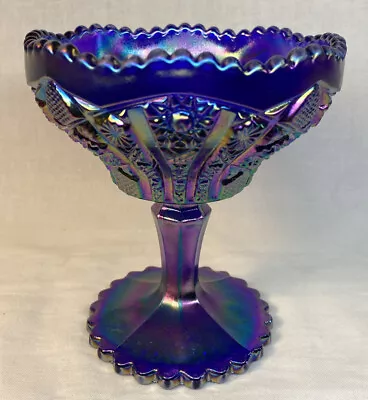 Imperial Art Glass Cobalt Carnival 505 Comport • $27.49