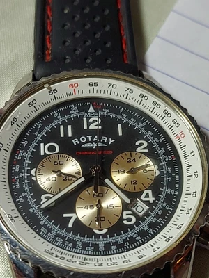 £79.99 • Buy Mens Rotary Chronospeed Chronograph Wat H Perfect Working Order New Battery