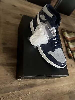 Size 12 - Jordan 1 Retro High Golf Metallic Silver/Midnight Navy/White 2022 • $140