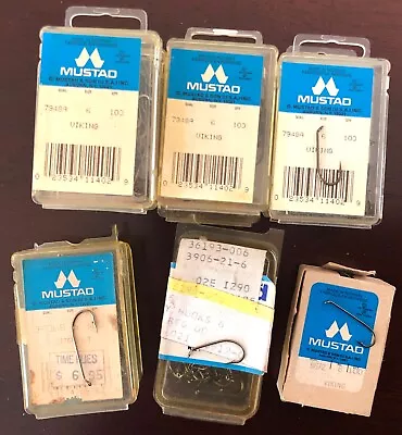 Mustad Fly Fishing Hooks Viking Size 6 (8 Boxes) & 8 (1 Box) 850+ Pcs • $11.50