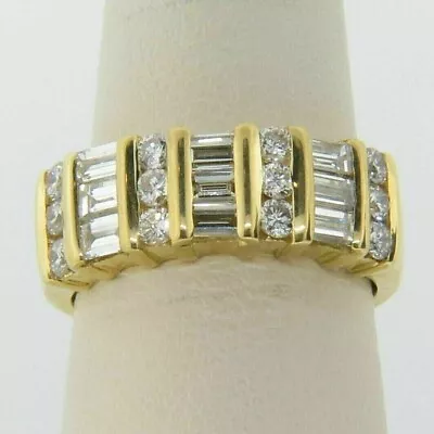 Baguette Lab-Created Diamond Men's Engagement Band Rings 14k Yellow Gold Plated • $107.99