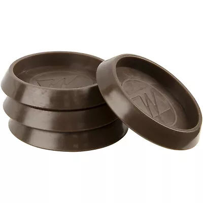 Super Sliders 1-3/4  / 44mm • 4 ROUND FURNITURE CASTER CUPS • BROWN All Surfaces • £7.69