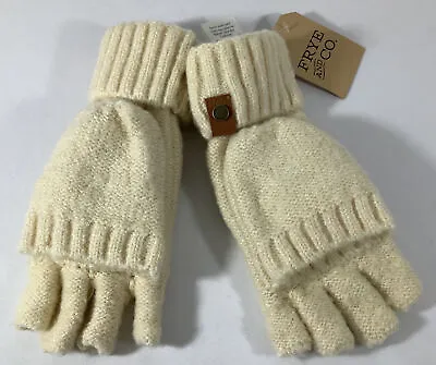 Frye And Co Womens Gloves Cable Knit Pop Top Mittens Butter FREE SHIP NWT • $25.20