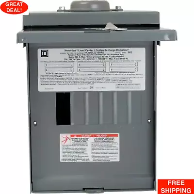$69.99 • Buy Square D Homeline Standard Circuit Breaker 100amp Outdoor Main Lug Load Center
