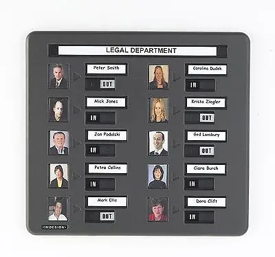 £95 • Buy Staff Photo In Out Attendance / Fire Drill Board With 10 Staff Names