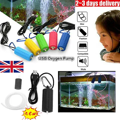 £7.59 • Buy Aquarium Mini Air Pump Fish Tank USB Oxygen Aerator Ultra Silent Saving Energy