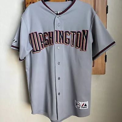 Gray Throwback Authentic Washington Nationals Majestic Jersey Men’s Large 6400 • $14.99