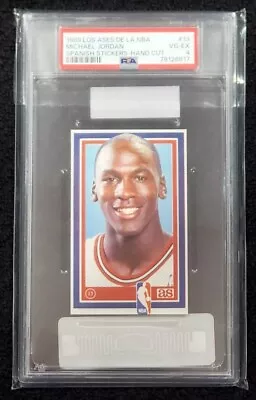 1989 Los De La Nba Michael Jordan Spanish Sticker Psa 4 (hand Cut)  • $999.99