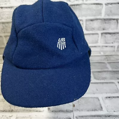 Vintage US Ski Team USA Bula Supplier Olympics Blue Hat Cap Winter Trapper • $24.95