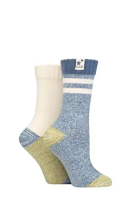 £10.99 • Buy Elle  Ladies  Soft  Ribbed Boot Socks In A Multipack Of 2 For Walking And Hiking