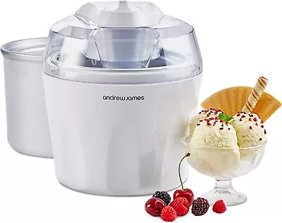 Ice Cream Maker Machine White With Spare Bowl Gelato | Sorbet | Frozen Yoghurt • £34.99