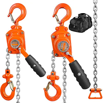 VEVOR Lever Block Chain Hoist G80 Ratchet Hoist 550/1100lb Capacity 5/10 Ft Lift • £44.39