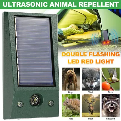 Solar Cat Dog Repellent Ultrasonic Fox Pest Scarer Deterrent Repeller Garden Uk • £9.59