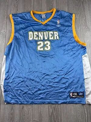 NBA Nike Team Denver Nuggets Marcus Camby Powder Blue Swingman Jersey 4XL Reebok • $22.49