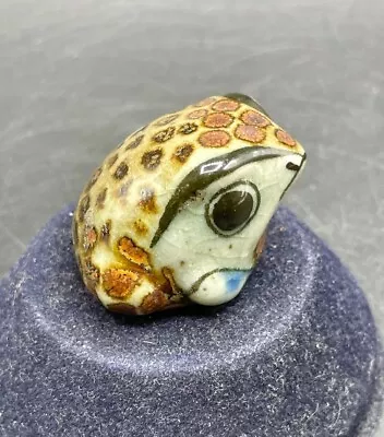 Ceramic Pottery Frog Hand Painted Figurine VTG Signed • $5