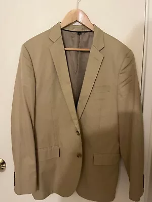 J.Crew Mens 40R Tan Ludlow Suit Jacket Sport Coat 2 Button 100% Cotton • $40