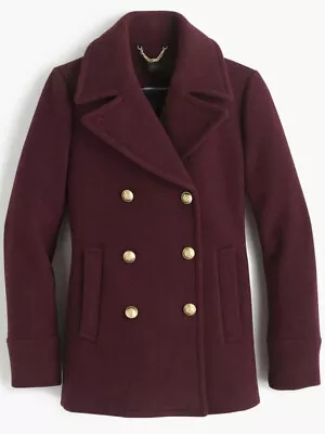 $298 New J.Crew 2 Nello Gori Stadium Cloth Majesty Peacoat Jacket Red Madewell • $129.99