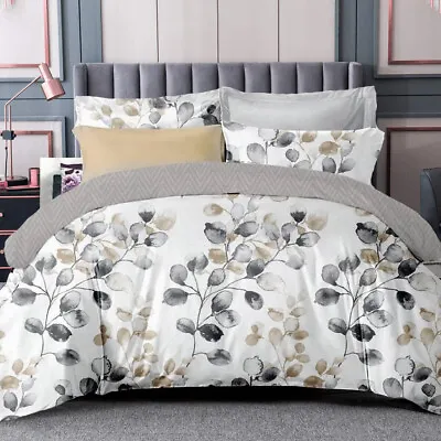 $36 • Buy All Size Bed Ultra Soft Quilt Duvet Doona Cover Set Bedding Pillowcase Leaves