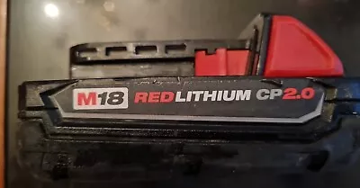 Milwaukee M18 18 Volt CP 2.0 AH Red Lithium Battery (Pre-Owned) TESTED Genuine • $31.95