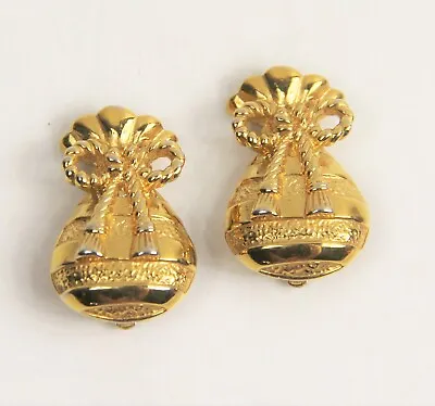 Vintage Nina Ricci French Moneybag Clip Earrings • $95