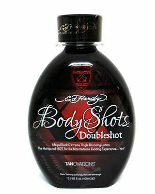 Ed Hardy Body Shots DoubleShot Indoor Tanning Bed Lotion W/ Bronzer & Hot Tingle • $36