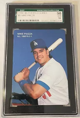 1994 Mother's Cookies Mike Piazza Rookie Of The Year #2 SGC 98 Gem Mint 10 • $4.95