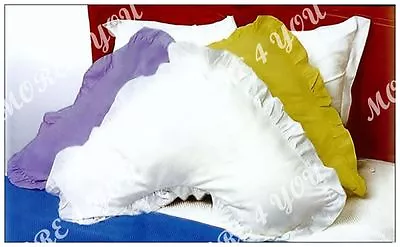 Over 13 Colors - V Shaped / Tri / Boomerang RUFFLED Pillowcase Polyester Cotton • $13.50