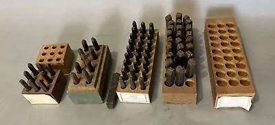 Collection Of Vintage Antique Gruv Grip Metal Letter Stamp Punch Sets • $129