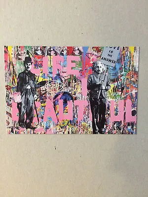 MR BRAINWASH'LIFE IS BEAUTIFUL' Exhibition Promotional Card 2012 • £11.99