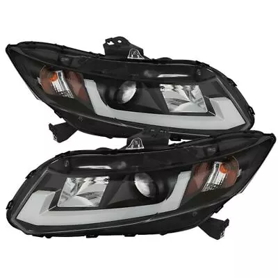 Black Projector Headlights W/ Light Bar DRL - High H1/Low H1 (Included) - Spyder • $380.74