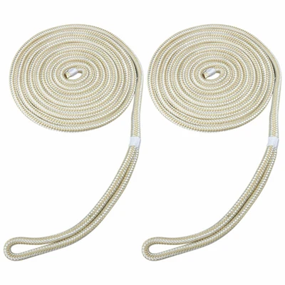 $18.89 • Buy 2 Pack 1/2 Inch 25FT Double Braid Nylon Dockline Mooring Rope Dock Line Workload
