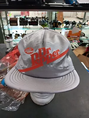 Dr. Pepper Logo SnapBack Satin Silver Trucker Hat Cap Vintage Made In USA  • $14.95