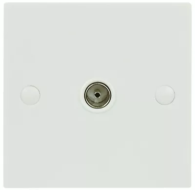 Digital TV FM Aerial Socket Coaxial Coax Wall Face Plate White Point Single Gang • £4.95