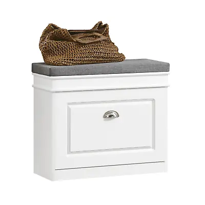 $80.99 • Buy SoBuy White Shoe Rack Tilt-Out Shoe Cabinet Narrow Shoe Bench FSR82-K-W