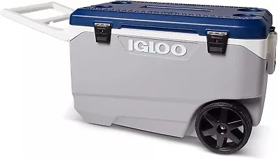 IGLOO Maxcold 90qt - 85lt Latitude Roller Cool Box Ice Chest Cooler Grey IG34818 • £199