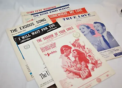 Group Of 7 Movie Theme Songs Sheet Music Includes Lara's Theme From Dr Zhivago • $20