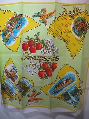 Australia Vintage Souvenir  Tablecloth Map Unused Vintage Tablecloth Tasmania • £8.95