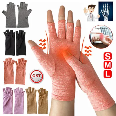 $4.37 • Buy 5 Colors Brace Arthritis Hand Compression Gloves Fingerless Gloves Pain Relief