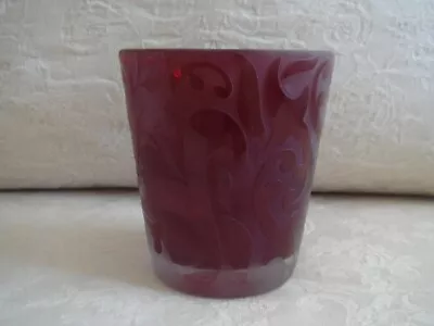 Michael Weems Frosted Etched Ruby Red ELISE Highball Glasses New • $55