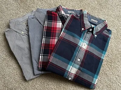 Lot Of 4 Mens J.Crew Button Down Shirts Size Small Madras Micro Gingham Check LS • $35